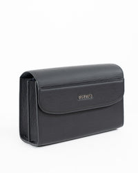 Origrand Black Calfskin Necessaire with silver Origrand logo plate