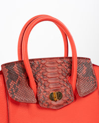 Origrand Python Wing Tote — Coral Red