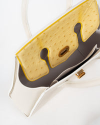 Origrand Ostrich Wing Tote — White & Yellow