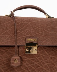 Origrand Elephant Leather Briefcase — Brown