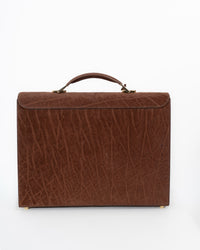 Origrand Elephant Leather Briefcase — Brown