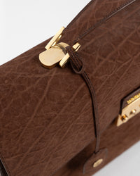 Origrand Elephant Leather Briefcase — Brown