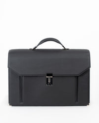 Origrand Executive Briefcase in black leather with combination lock