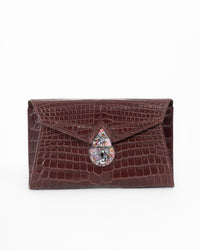 Origrand Crocodile Clutch — Bordeaux