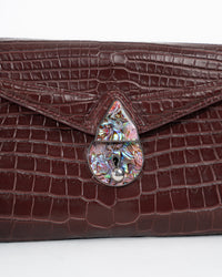 Origrand Crocodile Clutch — Bordeaux