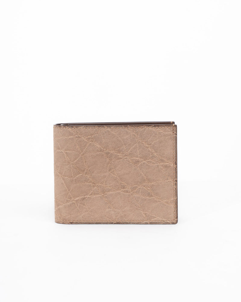 Origrand Beige Elephant Leather Bifold Wallet