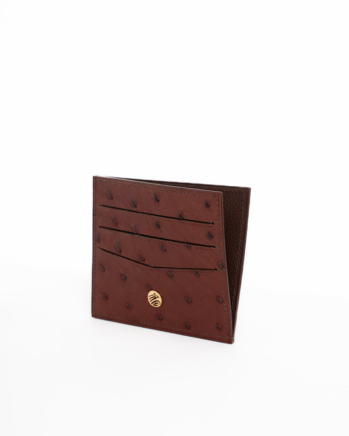 Origrand Ostrich Card Holder — Dark Brown