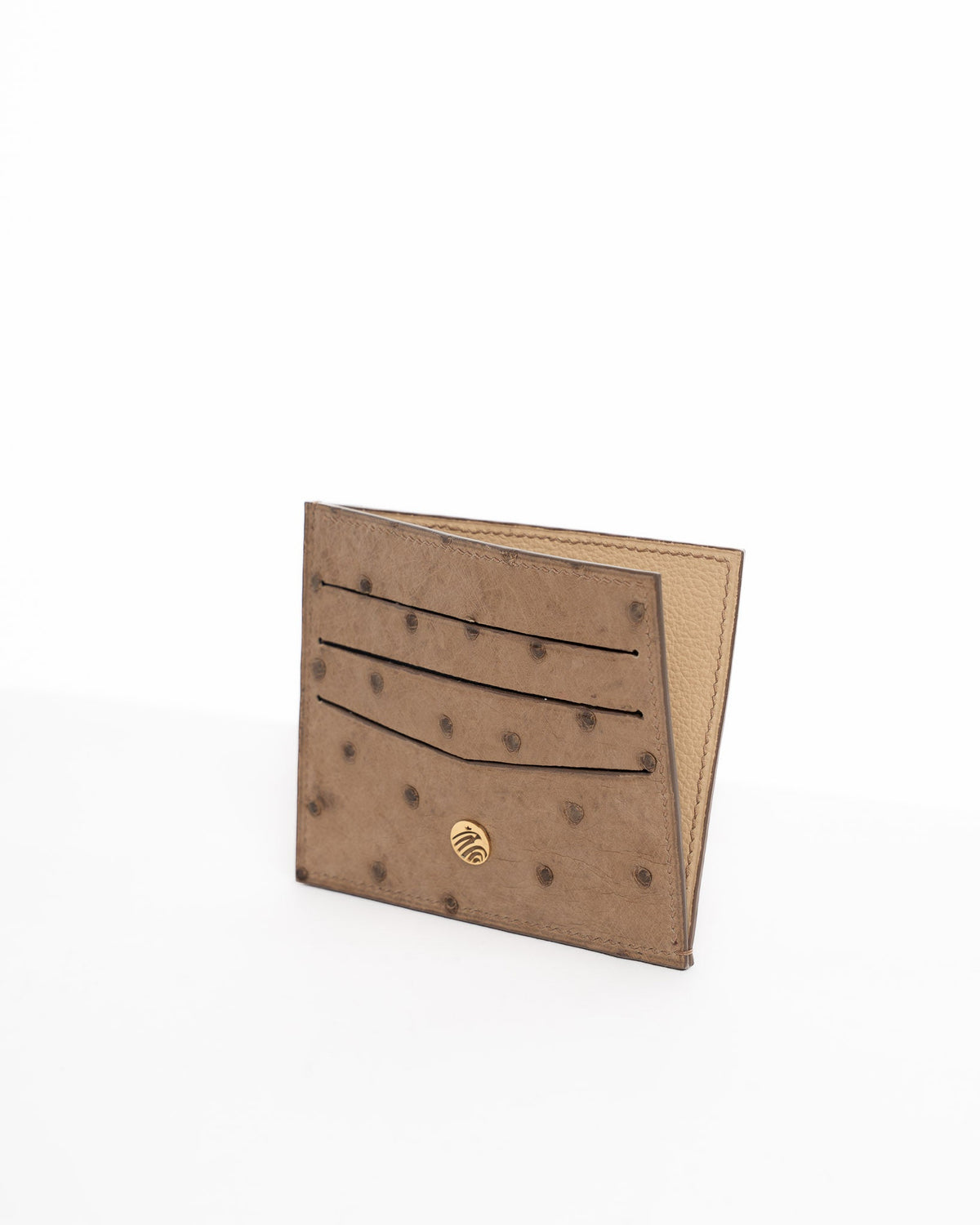 Origrand Ostrich Card Holder — Taupe