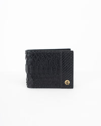Origrand Black Python Bifold Wallet with gold Origrand medallion
